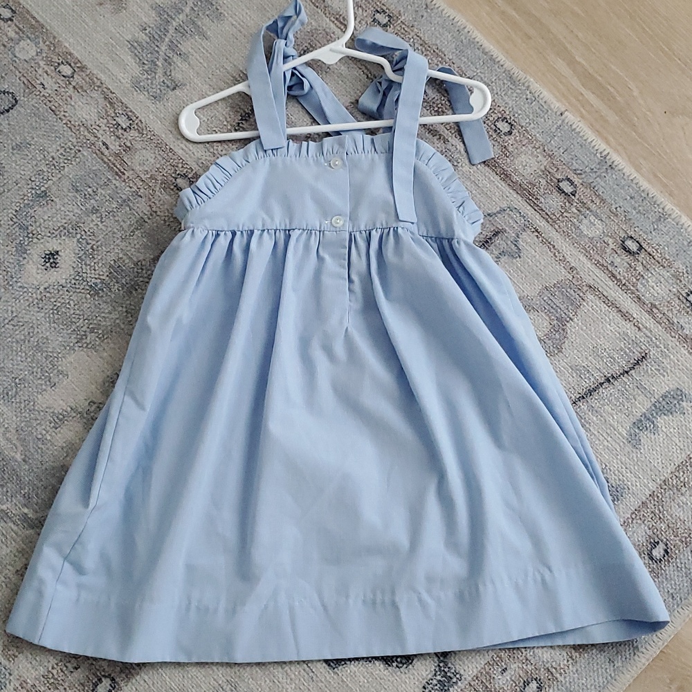 Stitchy Fish Girls Smocked Patriotic American Flag Whales Embroidered Dress Sz3T - Picture 11 of 11